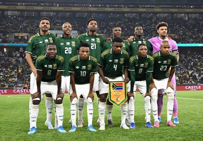 Bafana Bafana starting eleven line up before kick-off